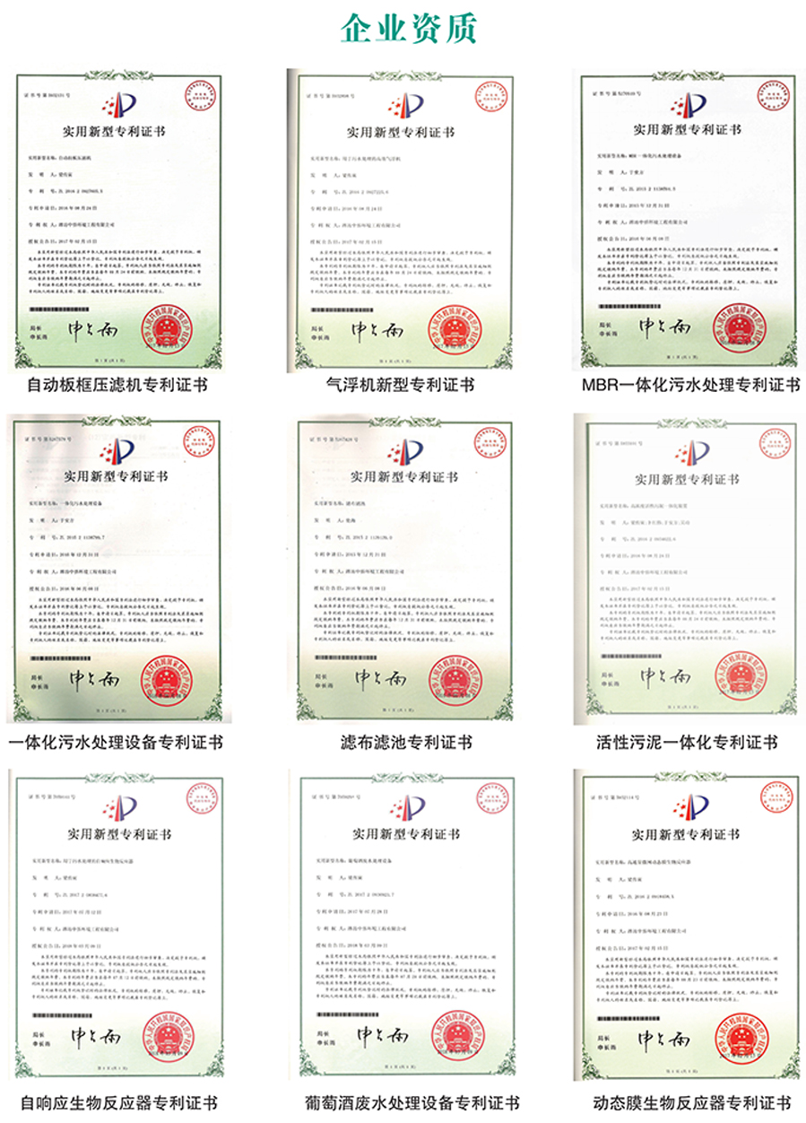 中侨环境新型专利证书