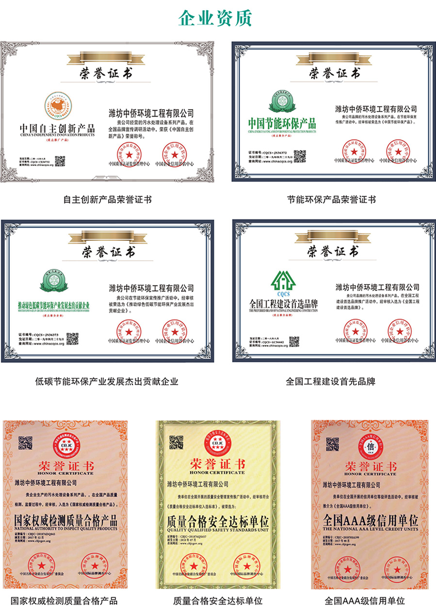 中侨环境荣誉证书